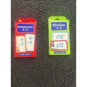 Lot of 2 Boxes of School Zone Brand Multiplication and Division Packs Ages 8+